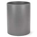 NAT AND JULES Round 9.5 x 8 Iron Metal Bathroom Trash Can Wastebasket Home Office Bedroom Fits 2.25 Gallon Trash Bag Liner, Grey