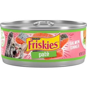 Purina Friskies Wet Cat Food Pate, Pate Salmon Dinner - (Pack of 24) 5.5 oz. Cans (EXP 09/01/27)