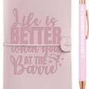 InnoBeta Dance Gifts for Girls Women, Journal Notebook with Pen, Refillable Sketchbook, Travel Diary, Lined Planner, 7.87 x 4.7 Cover, 4 x 7.5 Pages (Inches), Pink