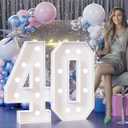 JoyMuse Colorful Marquee Numbers 3FT, Light Up Numbers 40 for 40th Birthday Decoration, 40th Birthday Light Up Sign with 18 Colors Remote Control, Large Numbers for Party Anniversary Decor