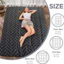 MAXYOYO Black Geometric Pattern Futon Mattress, Japanese Floor Mattress Quilted Mattress Topper, Extra Thick Folding Sleeping Pad Breathable Floor Lounger Guest Couch for Camping, Queen