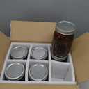 eleganttime Amber Glass Mason Jars 32 oz Wide Mouth with Airtight Lids and Bands 6 Pack Large Glass Canning Mason Jars Quart, Great for Canning Jar Pickle Fermenting Jam Jar