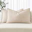 MIULEE Decorative Linen Lumbar Pillow Covers 12x24 Inch Natural Beige Boho Farmhouse​Neutral Christmas Couch Throw Pillows for Bed Pack of 1 Accent Modern Pillowcase Sofa Livingroom Home Decor