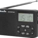 Snokauwa AM FM Radio, Portable Emergency Weather NOAA Radio, Small Digital Radio with Dual Mode Storage, Digital Tuner, Sleep Timer, Wall Plug and Battery Powered (Black)