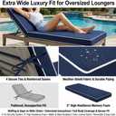 80 x 26 inch Outdoor Chaise Lounge Cushion Extra Wide High-Water Resistant 3" Resilience Foam Lounge Chair Cushion with 4 Ties for Patio Pool