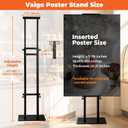 Heavy Duty Poster Stand, Adjustable Sign Holder Height Up to 80 inch, Double-Sided Display Stand for Board & Foam, Metal Sign Stand with Base for Wedding Restaurant Business, Black