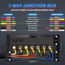 MICTUNING Heavy Duty 7 Way Plug Inline Trailer Cord with 7 Gang Junction Box 8 Feet, Weatherproof