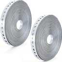 Hedume 2 Pack Galvanized Metal Pipe Strap, 3/4 Inch x 100 Feet 24 Gauge Metal Strapping with Holes, Bendable Plumbers Pipe Hanger Straps for Pipe Supports Hanging