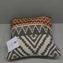 LR Home Throw Pillow, Off White/Chindi, 18×18 Inch