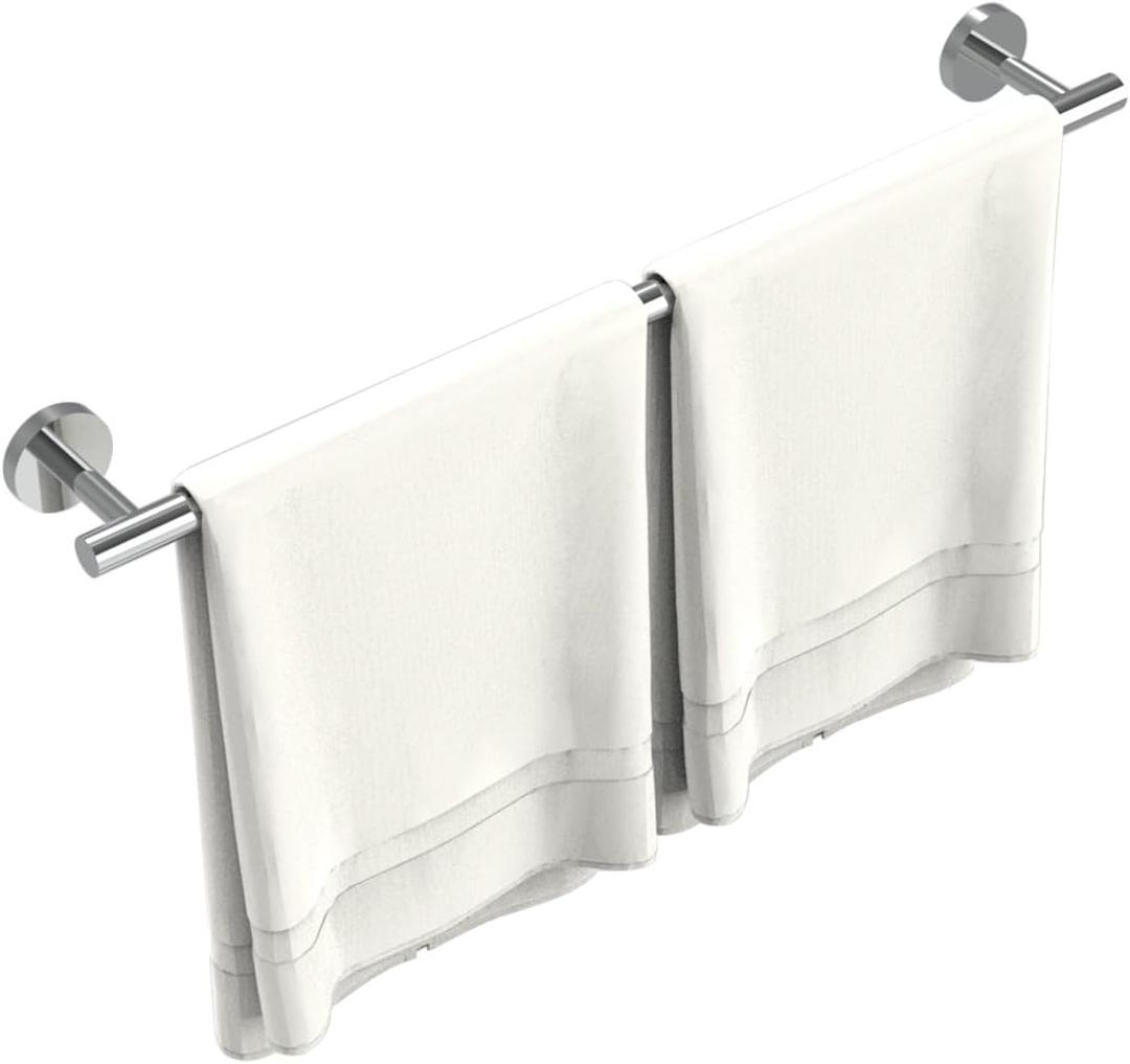 Towel Racks for Bathroom, 24 Inch Bathroom Towel Bar Wall Mounted, Heavy Duty Hand Towel Holder Organizer, Modern Home Decor Towel Rod, Brushed Nickel Single Bar