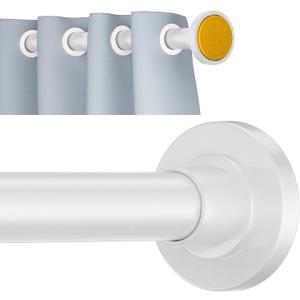 White Shower Curtain Rod Tension 30 to 80 Inch,1 Inch Diameter Adjustable Tension Curtain Rod No Drilling,Shower Rods for Bathroom,No Rust