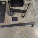 AVLT 44" Height Adjustable Foot Pedal Rolling Desk with Shelf (3 ft 8 inches) - Pneumatic Laptop Standing Desk Cart - Mobile Laptop Cart - Black Computer Projector Cart with Brake Casters