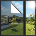 Homein One Way Window Privacy Film, Heat Blocking Reflective Mirror Window Tint for Home See Out Not in, Sun Blocker UV Protection Peel and Stick House Glass Door, 17.5 in X 6.5 Feet, Silver