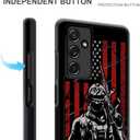 Case Compatible with Samsung Galaxy A13 5G,Pattern Plexiglass Cover for Boys Men,Shockproof Anti-Scratch Case for Samsung Galaxy A13 5G 6.5 inch,American Soldier Flag