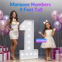 JoyMuse 4FT 15 Marquee Numbers, Large Light Up Numbers 15 for 15th Birthday Decorations Cool White Light Number 15 for Anniversary Birthday Party Decor