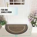 OLANLY Half Circle Door Mat Indoor Outdoor Entrance Welcome, Waterproof All-Season, All-Weather Doormat, Sturdy Natural Rubber, Low Profile, Easy Clean Patio Porch Entryway Mat, 29.5x17, Brown