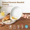 SENSARTE Nonstick Frying Pan Skillets, White Ceramic Coating Omelette Pans, Healthy Cookware Chef's Pan, PTFE & PFAS Free (9.5+11 Inch)