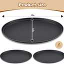 FillTouch 2 Pcs Restaurant Serving Trays PP Plastic Non Slip Rubber Lined Large Oval Tray for Kitchen Dining Room Cafeterias Fast Food Service (24 x 29 Inch,Black)