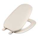 Centoco Eljer Emblem Elongated Toilet Seat with Square Front, Closed Front with Cover, Residential, Plastic, Made in the USA, EMB601-306, Natural