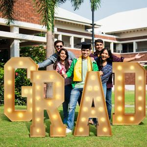 Graduation Decorations 2025 4 ft Tall Grad Light up Letters Large Grad Marquee Lighted Letter Sign for Class of 2025 High School College Graduation Party Supplies