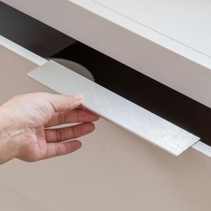 Homdiy 10 Pack 10inch(256mm) Brushed Nickel Edge Finger Pulls Cabinet Handles for Kitchen Cabinets Drawers Dresser Concealed Mount Flat Hardware Aluminum Alloy 5 Inch
