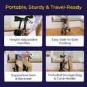 Drive Medical Compact Folding Rollator - Lightweight Foldable Walker for Seniors, 4-Wheeled Walker with Seat & Brakes, Space-Saving & Portable Travel Rollator with 8-Inch Wheels - Just 15.4 Pounds