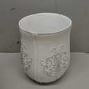 Creative Scents Vintage White Small Bathroom Trash Can 1.58 Gal / 6L Waste Basket for Bathroom - Durable Garbage Can - Space Friendly Waste Bin for Rustic Bedroom or Living Room Dcor