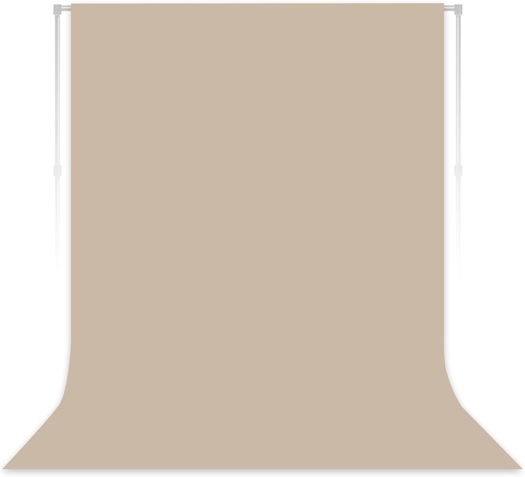 Beige Backdrop for Photoshoot, Professional Photo Backdrop Background Curtain for Product Photography, Portraits, Wedding, Party, Live Streaming Video Recording 8X10 FT