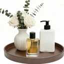 1 Pack 9" Bathroom and Vanity Tray, ABS Bathroom Counter Organizer, Coffee Table Decor for Perfume, Candles, Keys &More. Kitchen Countertop Organizer, Decorative Tray Soap Holder, Brown