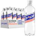 Propel, Peach, Zero Calorie Sports Drinking Water with Electrolytes and Vitamins C&E, 16.9 Fl Oz (Pack of 12) (EXP 11/09/26)