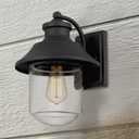 Tawson ABEL Outdoor Wall 1-Lights Exterior 9.8" W Lantern Fixtures with Clear Glass Shade Cylinder, Matte Black Wall Sconce, Weather Resistant for Entryway, Doorway, Corridor