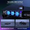 NexiGo PS5 Horizontal Stand with Charging Station for PS5 and Edge Controllers, Silent Cooling Fan with Adjustable Speed, [Auto Power On/Off], Compatible with PS5 Disc & Digital Editions, Black