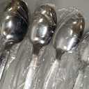 4 Pack Stainless Steel Serving Spoons, 12 Inch Large Buffet Serving Utensils, Heavy Duty 18/8 Metal Spoons with Textured Handle, Dishwasher Safe for Catering, Party, Kitchen