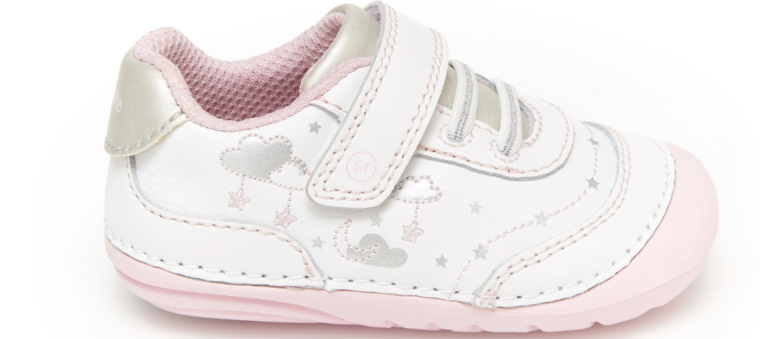 Stride Rite White and silver Shoes Size 4M 