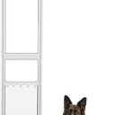XL Dog Door for Sliding Glass Door, Adjustable Height 79.92"-85.83", No-Cut Easy Installation, Magnetic Closing Curtain，Ideal for Renters