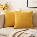 MIULEE Pack of 2 Mustard Yellow Fall Pillow Covers 20x20 Inch Soft Decorative Throw Pillow Covers Corduroy Pillowcases for Sofa Bedroom Couch