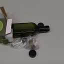 AOZITA 17oz Glass Olive Oil Bottle Dispenser - 500ml Green Oil and Vinegar Cruet with Pourers and Funnel - Olive Oil Carafe Decanter for Kitchen