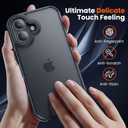 for iPhone 16 Plus Phone Case, Shockproof for iPhone 16 Plus Case, Military Grade Drop Protection, Protective Hard Back Slim Translucent Case,Black Bumper