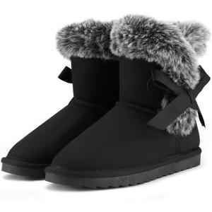 K KomForme Girls Kids Snow Boots Warm Fur Lined Slip On Outdoor Winter Shoes Lightweight ComfyLittle/Big Kids (10 Toddler)
