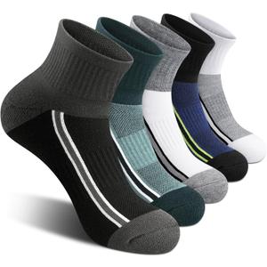 Gonii men ankle socks for men athletic running Cushion Quarter Socks 5 Pairs
