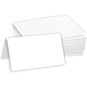 Hamilco White Tent Place Cards 2.5x8-80lb Cover Heavyweight Pre-Scored Folded Name Cards for Meetings, Events, Banquets, Weddings & Conferences (100 Pack), Size 2 1/2" x 8" - White