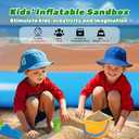 Inflatable Sandbox, Kids Thickened Foldable Large Sand Box with Pump for Party Backyard Garden Lawn Play Sand Pit Outdoor Indoor Includes Patches, 77.8" x 57.5"