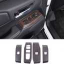 Heutamo Window Lift Switch Button Panel Cover Trim Compatible with Toyota Land Cruiser Prado 250 LC250 2024 2025 Accessories, Car Inner Door Window Trim Accessories Left Hand Drive (Oak Pattern)