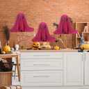 3 Sets Pink Halloween Decor DIY Crafts Kit Pink Ghost Centerpieces Set Include 6 Gauze, 3 Acrylic Stand, 6 Lantern Spooky Halloween Table Decor for Home Indoor Haunted House Party