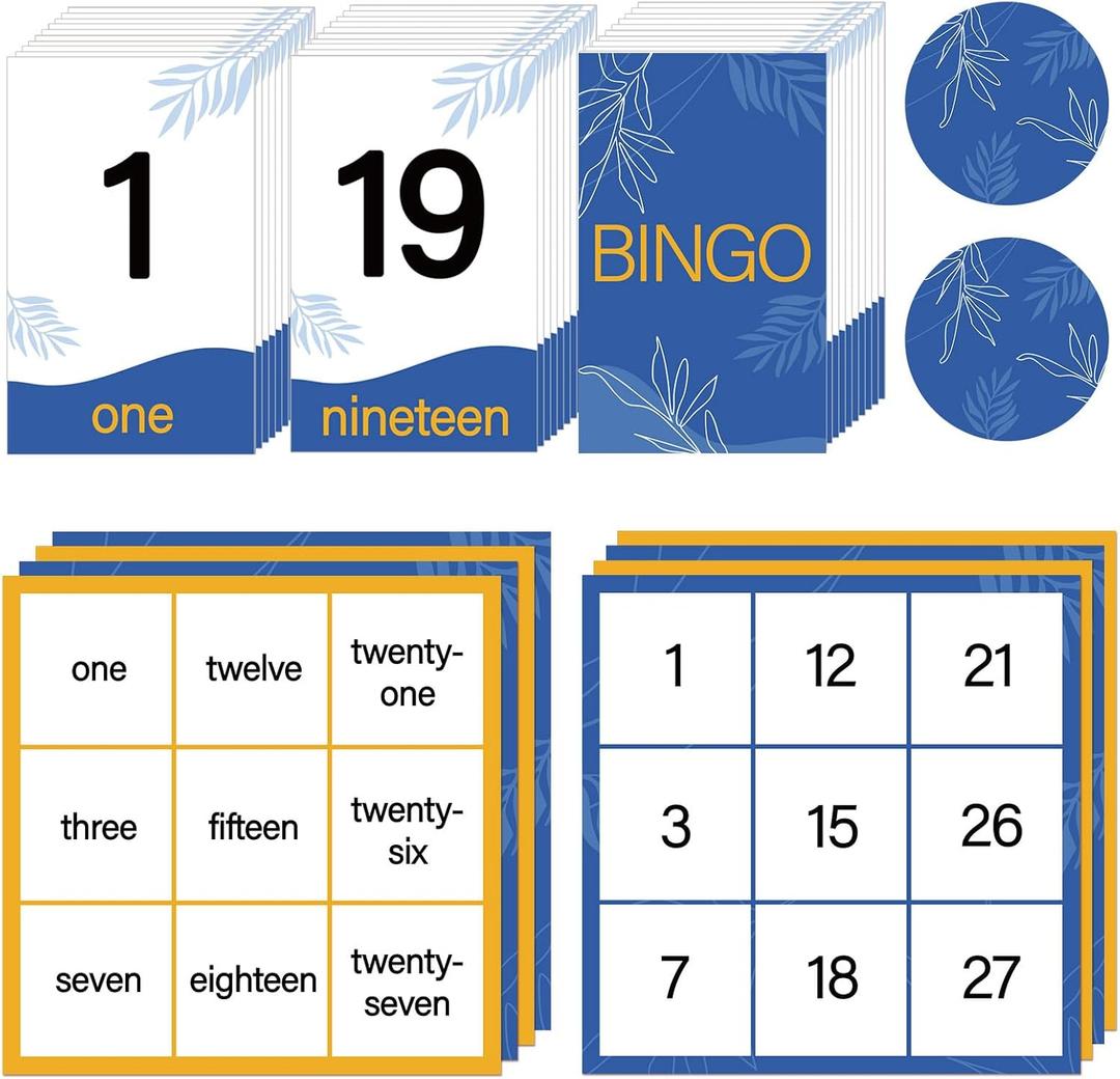 89 Pcs Bingo Game for Dementia Seniors Patients Products Including 29 Large Bingo Number Cards 54 Chips 6 Double-Sided Boards for Alzheimer's Dementia Activities Family Party