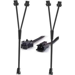 Ourbest 1 Female to 2 Male Extension Core Splitter Wire Cold Light Connectors for Neon Led Strip Y Cable, EL Wire Extension Cable Line, 2Pcs