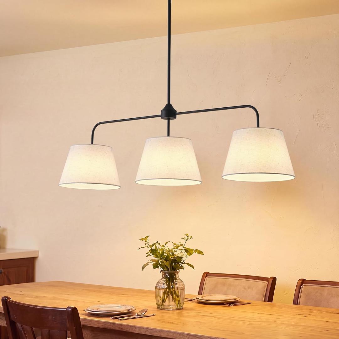 Linear Chandeliers for Dining Room 40.75in, Black Kitchen Island Fixture