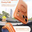 TORRAS 360 Magnetic Stand for iPhone 17 Pro Case, [Fit for MagSafe] [Rotatable Ring Kickstand] [4X Mil-Grade Shockproof] Slim Phone Cover, Camera Button, Cosmic Orange, Translucent, Ostand O3 Fitness