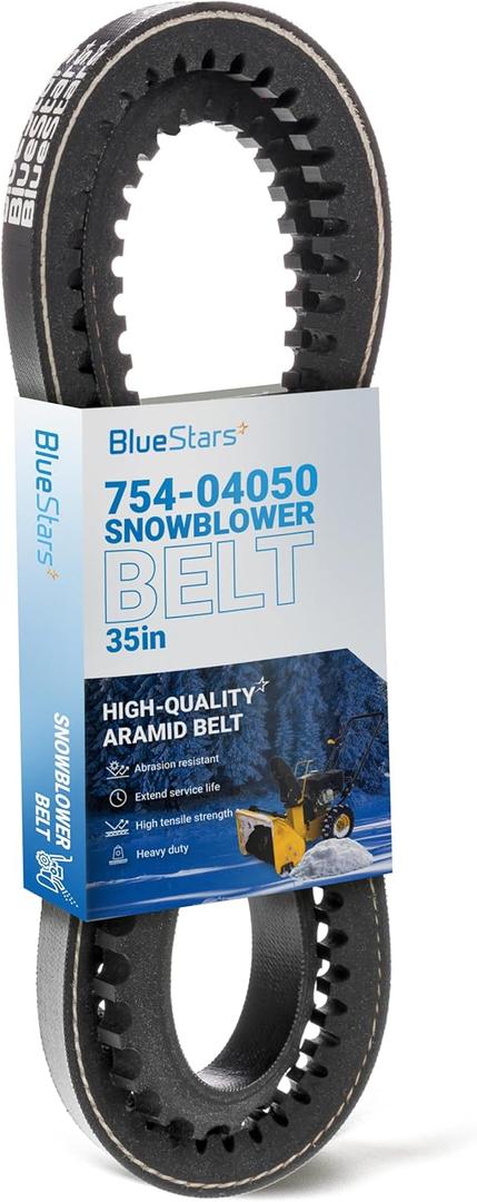 BlueStars 954-04050A 754-04050A Snow Thrower Auger Belt for MTD Craftsman Troy-Bilt Yard Man Snow Blowers, Yard Machines - Replaces 265-249 754-04050 954-04050 | 1/2" x 35"