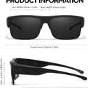 LVIOE Polarized Sunglasses Fit Over Glasses for Women Men, Wrap Around Over Sunglasses with UV Protection LS4101 (A1 Matte Black/Grey)